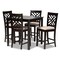 Baxton Studio Caron Sand Upholstered Espresso Finished 5-Piece Wood Pub Set 157-9597-9776 - alternate 1